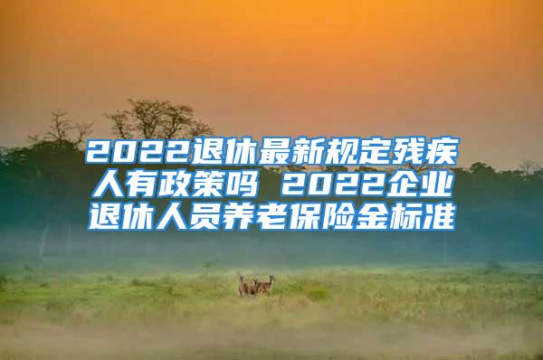 2022退休最新規(guī)定殘疾人有政策嗎 2022企業(yè)退休人員養(yǎng)老保險(xiǎn)金標(biāo)準(zhǔn)