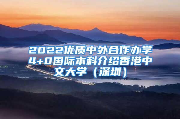 2022優(yōu)質(zhì)中外合作辦學(xué)4+0國際本科介紹香港中文大學(xué)（深圳）