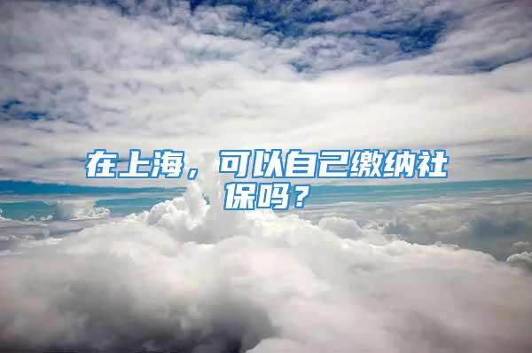 在上海，可以自己繳納社保嗎？