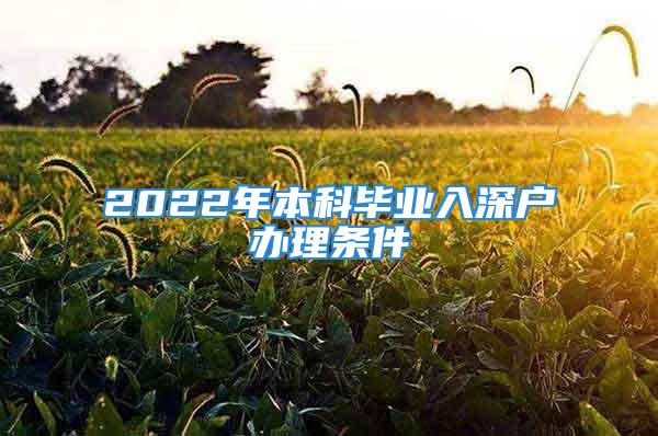 2022年本科畢業(yè)入深戶辦理?xiàng)l件