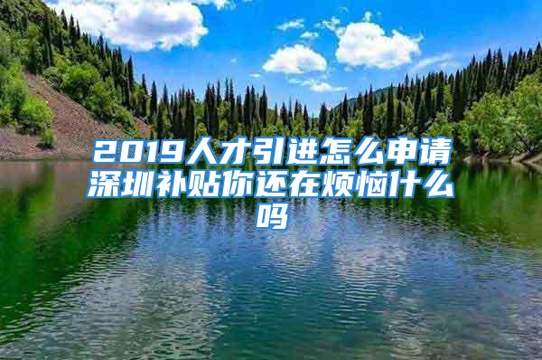 2019人才引進(jìn)怎么申請深圳補(bǔ)貼你還在煩惱什么嗎