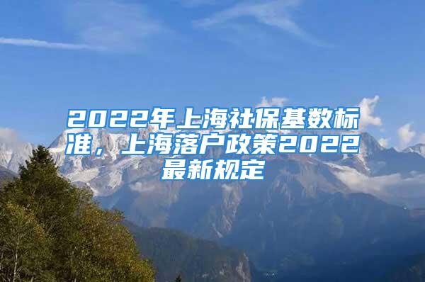 2022年上海社保基數(shù)標(biāo)準(zhǔn)，上海落戶政策2022最新規(guī)定