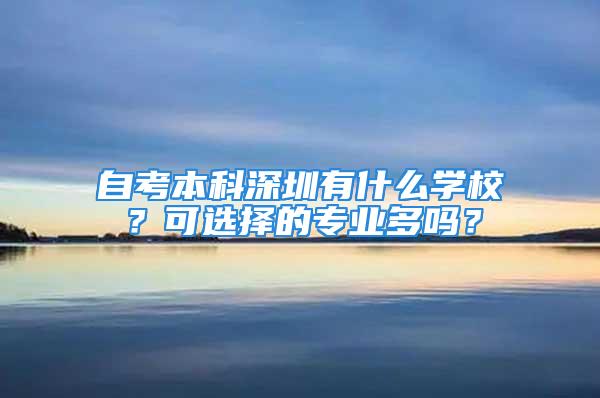 自考本科深圳有什么學(xué)校？可選擇的專業(yè)多嗎？