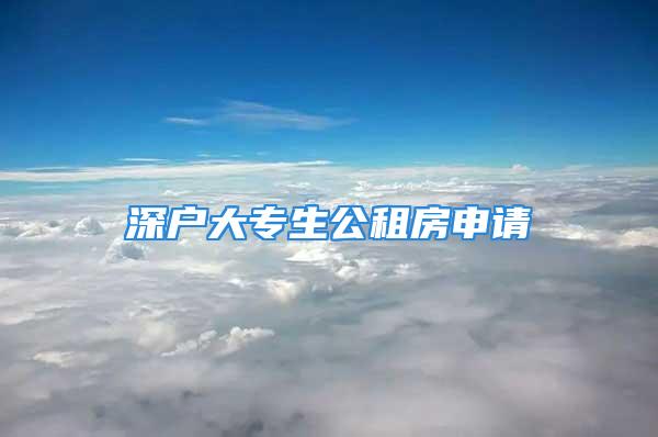 深戶大專生公租房申請