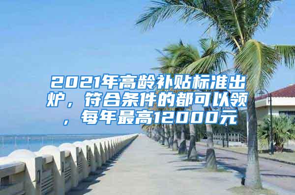 2021年高齡補(bǔ)貼標(biāo)準(zhǔn)出爐，符合條件的都可以領(lǐng)，每年最高12000元