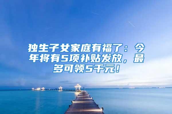 獨(dú)生子女家庭有福了：今年將有5項(xiàng)補(bǔ)貼發(fā)放，最多可領(lǐng)5千元！