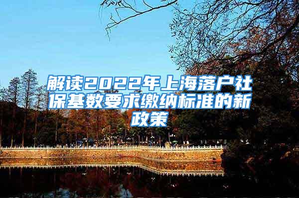 解讀2022年上海落戶社?；鶖?shù)要求繳納標(biāo)準(zhǔn)的新政策