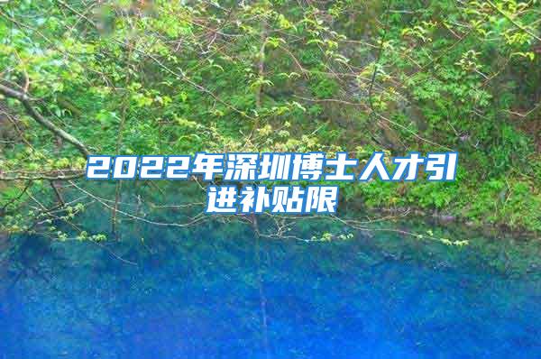 2022年深圳博士人才引進(jìn)補(bǔ)貼限