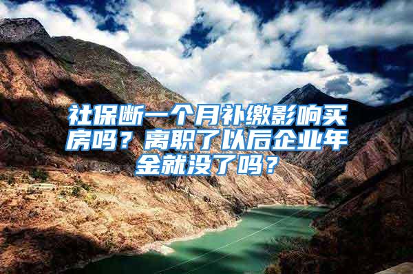 社保斷一個月補繳影響買房嗎？離職了以后企業(yè)年金就沒了嗎？