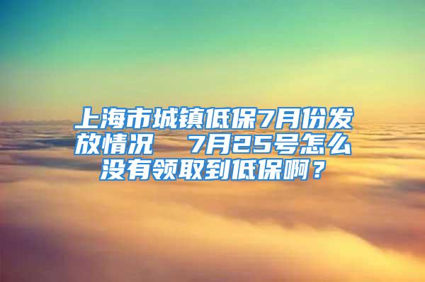 上海市城鎮(zhèn)低保7月份發(fā)放情況  7月25號怎么沒有領取到低保??？