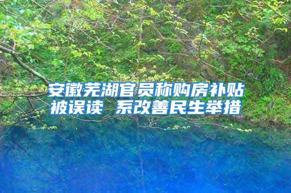 安徽蕪湖官員稱購(gòu)房補(bǔ)貼被誤讀 系改善民生舉措