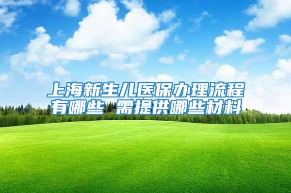 上海新生兒醫(yī)保辦理流程有哪些 需提供哪些材料