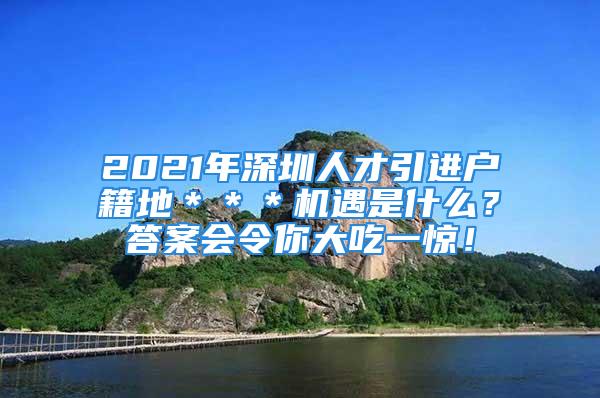 2021年深圳人才引進戶籍地＊＊＊機遇是什么？答案會令你大吃一驚！