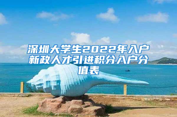 深圳大學(xué)生2022年入戶新政人才引進積分入戶分值表