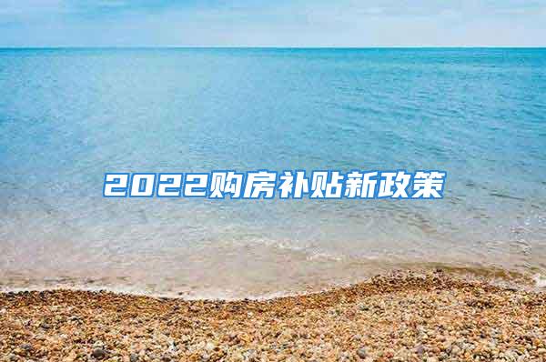 2022購房補貼新政策