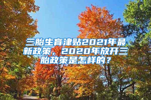 三胎生育津貼2021年最新政策，2020年放開三胎政策是怎樣的？