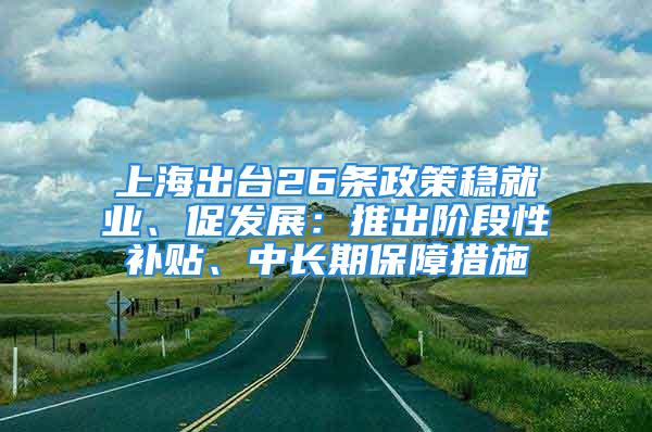 上海出臺26條政策穩(wěn)就業(yè)、促發(fā)展：推出階段性補貼、中長期保障措施