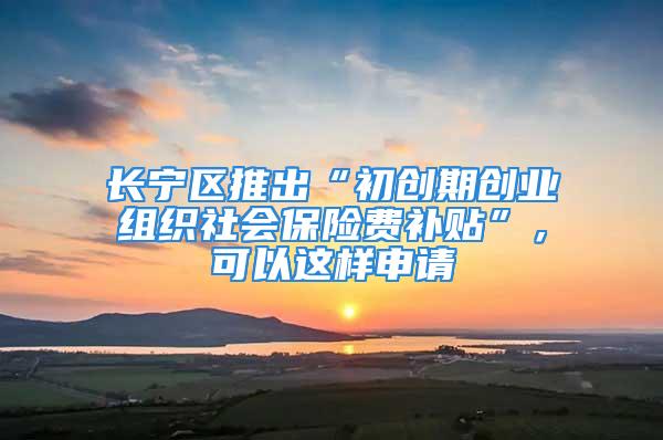 長(zhǎng)寧區(qū)推出“初創(chuàng)期創(chuàng)業(yè)組織社會(huì)保險(xiǎn)費(fèi)補(bǔ)貼”，可以這樣申請(qǐng)