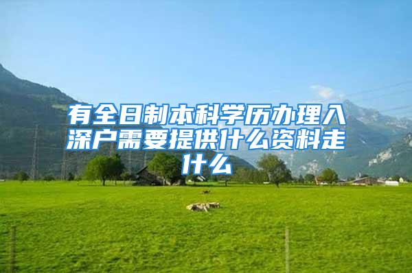 有全日制本科學(xué)歷辦理入深戶需要提供什么資料走什么