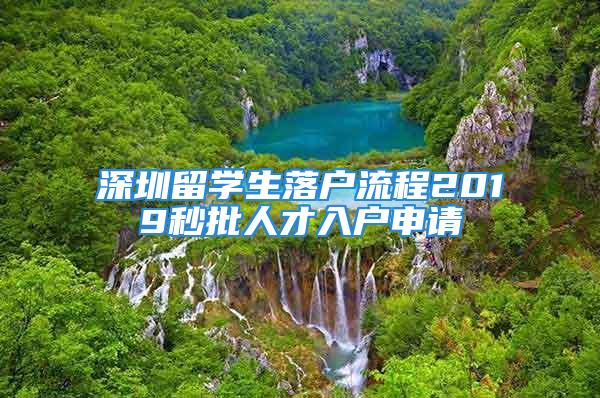 深圳留學生落戶流程2019秒批人才入戶申請