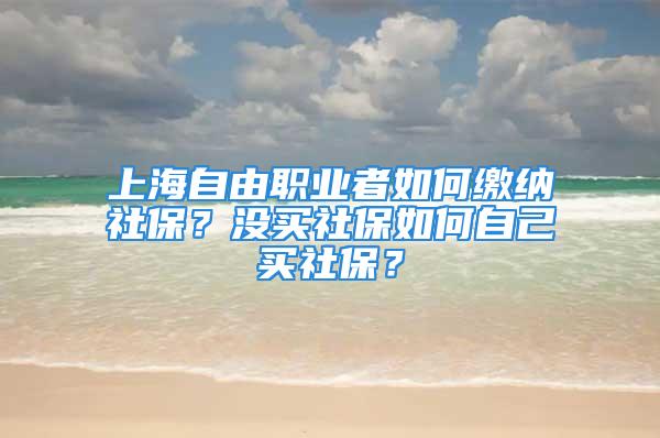 上海自由職業(yè)者如何繳納社保？沒買社保如何自己買社保？