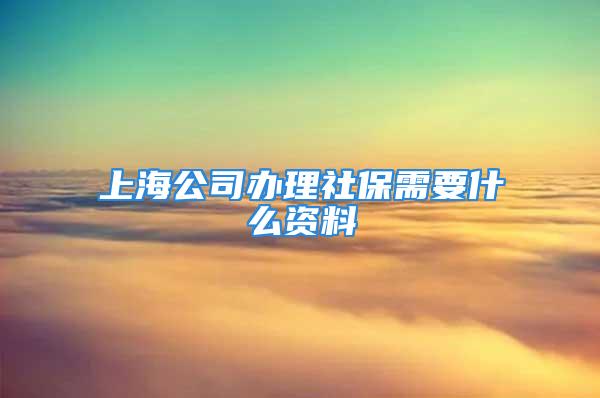 上海公司辦理社保需要什么資料