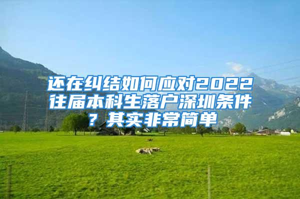 還在糾結(jié)如何應(yīng)對(duì)2022往屆本科生落戶深圳條件？其實(shí)非常簡(jiǎn)單