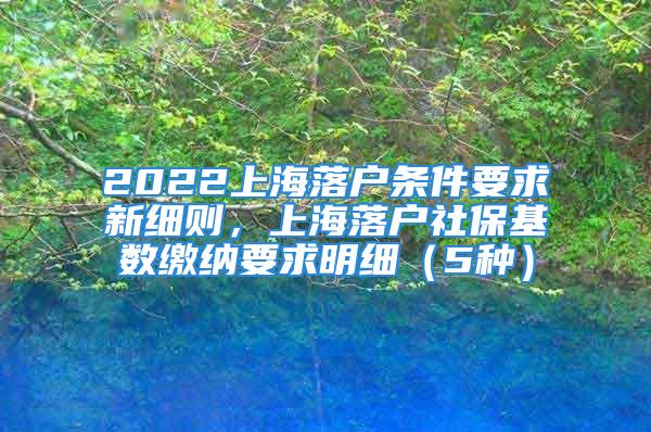 2022上海落戶條件要求新細則，上海落戶社?；鶖道U納要求明細（5種）