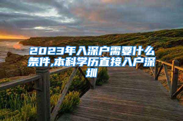 2023年入深戶需要什么條件,本科學歷直接入戶深圳