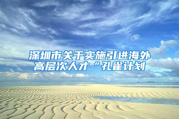 深圳市關(guān)于實(shí)施引進(jìn)海外高層次人才“孔雀計(jì)劃