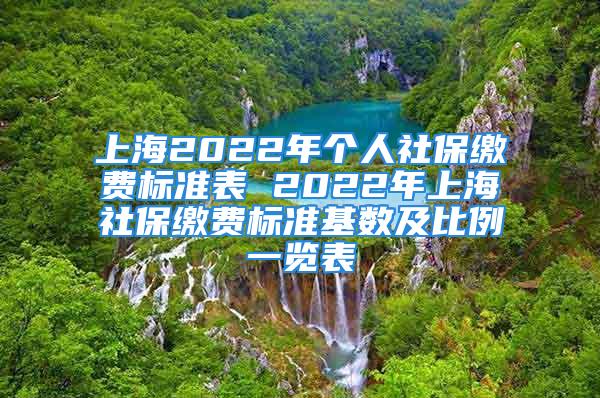 上海2022年個(gè)人社保繳費(fèi)標(biāo)準(zhǔn)表 2022年上海社保繳費(fèi)標(biāo)準(zhǔn)基數(shù)及比例一覽表