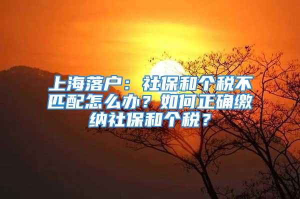 上海落戶：社保和個稅不匹配怎么辦？如何正確繳納社保和個稅？