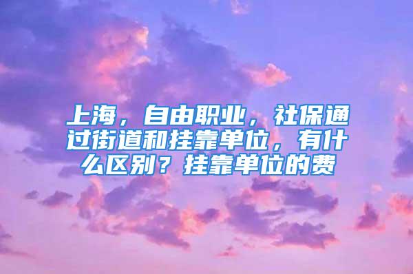 上海，自由職業(yè)，社保通過街道和掛靠單位，有什么區(qū)別？掛靠單位的費(fèi)