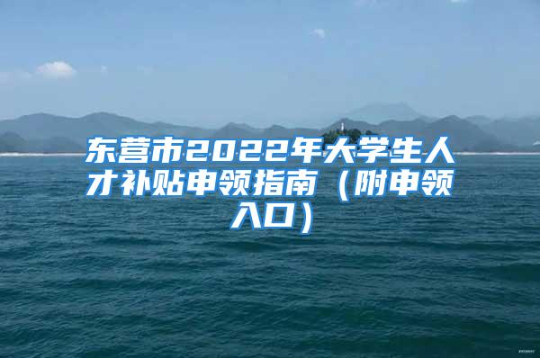 東營市2022年大學(xué)生人才補(bǔ)貼申領(lǐng)指南（附申領(lǐng)入口）