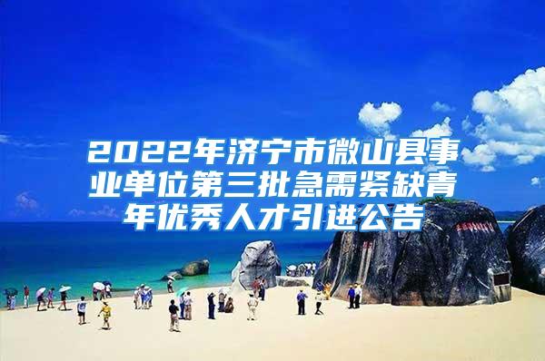 2022年濟(jì)寧市微山縣事業(yè)單位第三批急需緊缺青年優(yōu)秀人才引進(jìn)公告