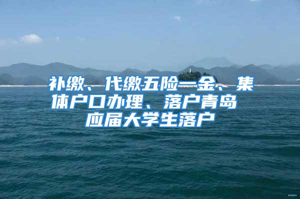 補(bǔ)繳、代繳五險(xiǎn)一金、集體戶口辦理、落戶青島 應(yīng)屆大學(xué)生落戶