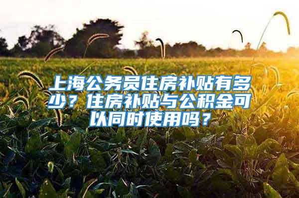 上海公務(wù)員住房補(bǔ)貼有多少？住房補(bǔ)貼與公積金可以同時使用嗎？