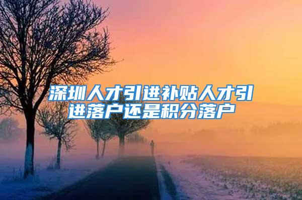 深圳人才引進補貼人才引進落戶還是積分落戶