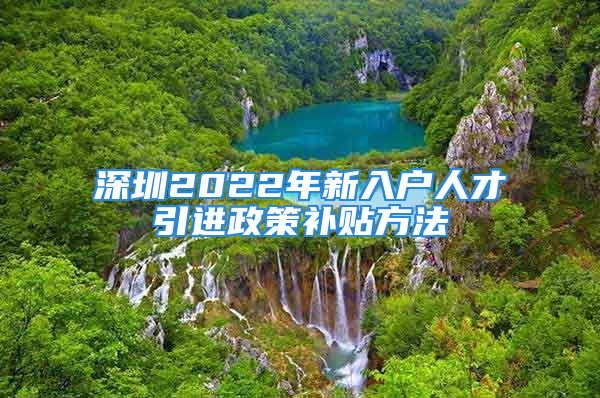 深圳2022年新入戶人才引進(jìn)政策補(bǔ)貼方法