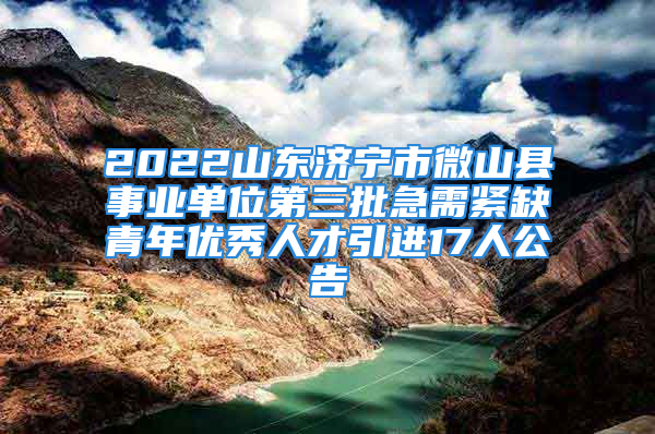 2022山東濟寧市微山縣事業(yè)單位第三批急需緊缺青年優(yōu)秀人才引進17人公告