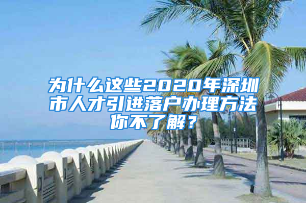 為什么這些2020年深圳市人才引進(jìn)落戶(hù)辦理方法你不了解？