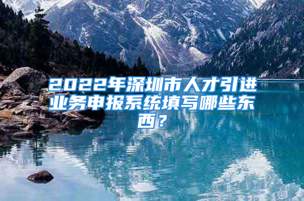 2022年深圳市人才引進(jìn)業(yè)務(wù)申報(bào)系統(tǒng)填寫(xiě)哪些東西？