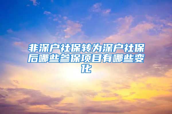 非深戶社保轉(zhuǎn)為深戶社保后哪些參保項目有哪些變化