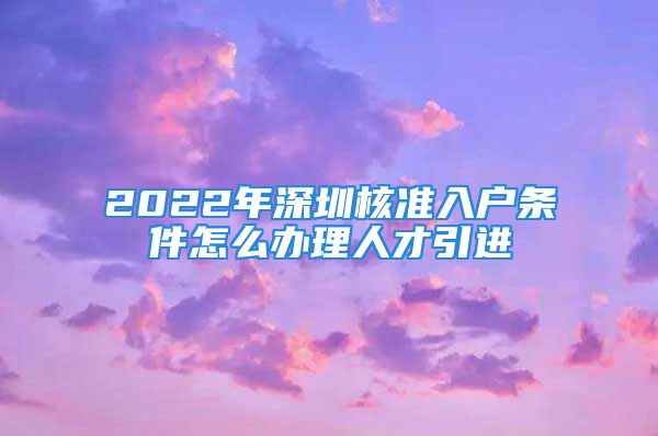 2022年深圳核準(zhǔn)入戶(hù)條件怎么辦理人才引進(jìn)