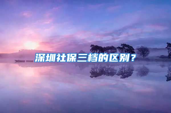 深圳社保三檔的區(qū)別？