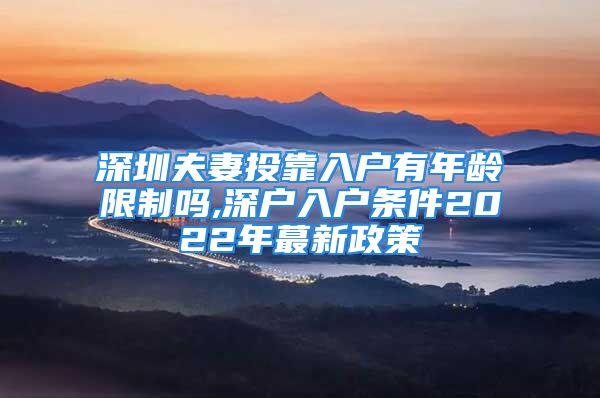 深圳夫妻投靠入戶有年齡限制嗎,深戶入戶條件2022年蕞新政策