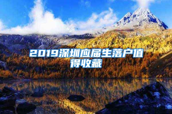 2019深圳應(yīng)屆生落戶值得收藏