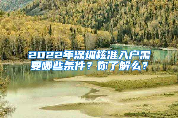 2022年深圳核準(zhǔn)入戶需要哪些條件？你了解么？