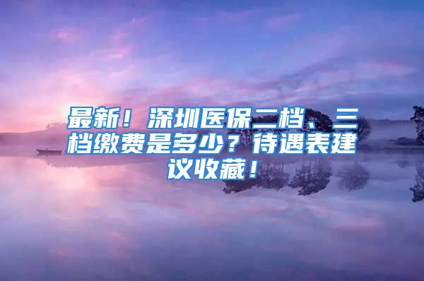 最新！深圳醫(yī)保二檔、三檔繳費是多少？待遇表建議收藏！