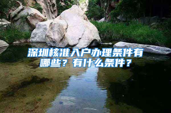 深圳核準入戶辦理條件有哪些？有什么條件？